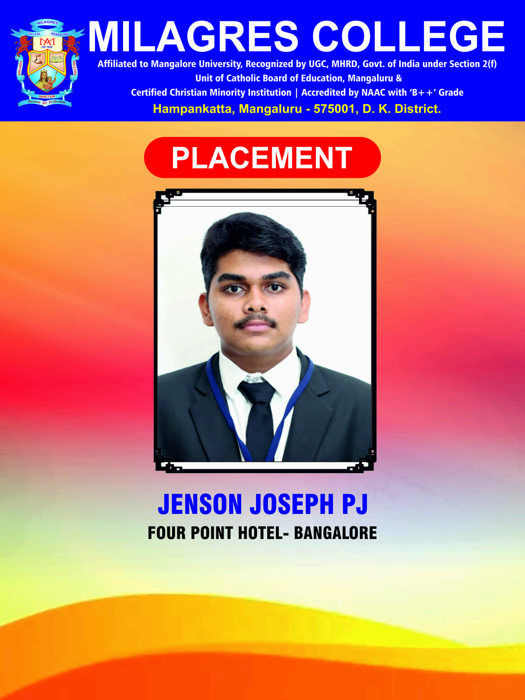 Successfully placed student